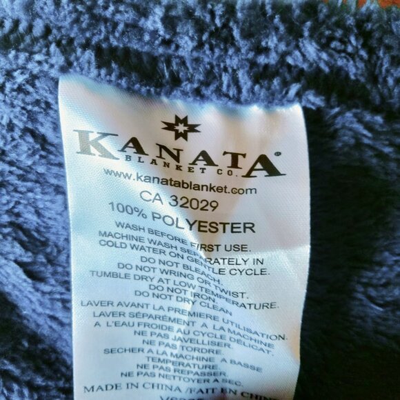 Kanata Blue Fleece Blanket God Bless America Patriotic Throw Toss Case - Picture 6 of 6